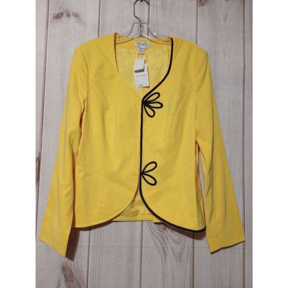 Spiegel Blazer‎ Ladies 14 Yellow Black Light Weight Spring Clueless